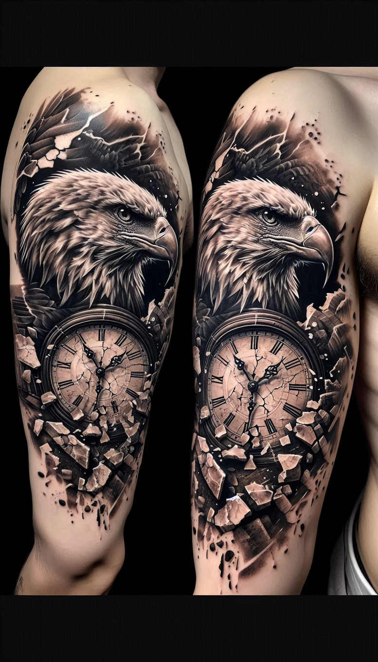 eagles tattoo design ideas Realism skin realism detailed plumage stands for strength
