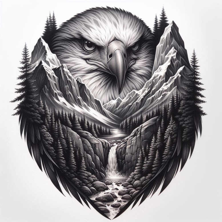 eagles tattoo design ideas mirrored effect fierce meaning strength