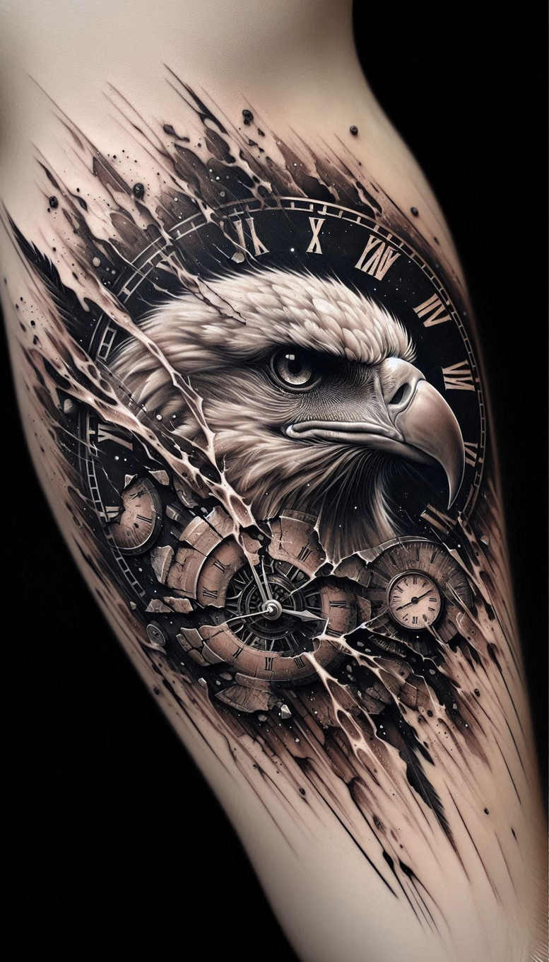eagles tattoo design ideas realistic contrast keen gaze represents endurance