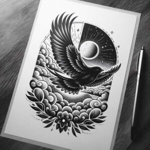 eagles tattoo design ideas Realism crisp detail soaring silhouette for shoulder blade