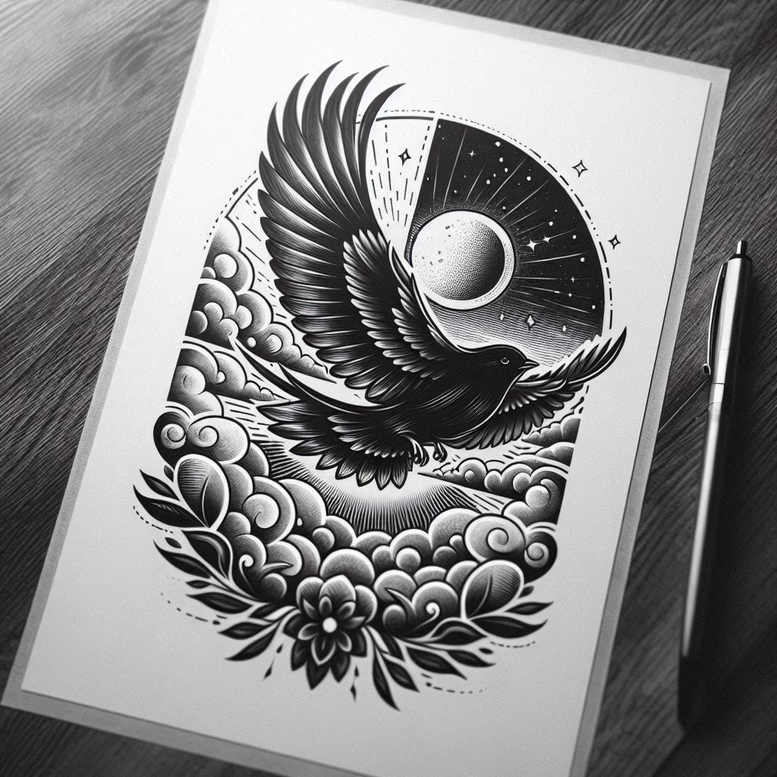 eagles tattoo design ideas Realism crisp detail soaring silhouette for shoulder blade