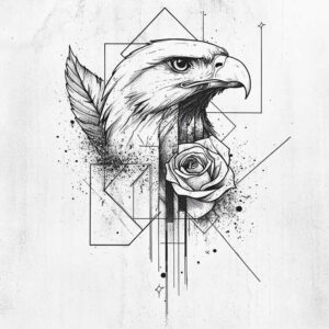 tribal-eagle – tattoo design ideas free ai generated – neotraditional-bold-highlights – for-ribs – Gallery: eagles-inkby-ai