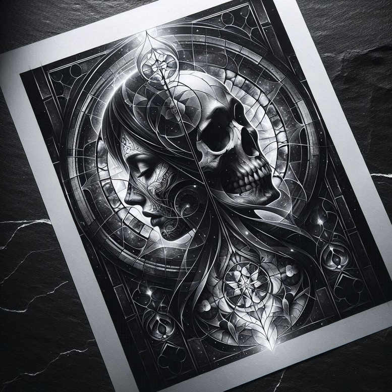 3d-face – tattoo design ideas free ai generated – neotraditional-bold-highlights – for-back – Gallery: faces-inkby-ai