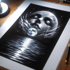 abstract-visage – tattoo design ideas free ai generated – neotraditional-artistic-contrast – for-palm – Gallery: faces-inkby-ai