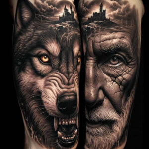 abstract-visage – tattoo design ideas free ai generated – realism-realistic-color – for-triceps – Gallery: faces-inkby-ai