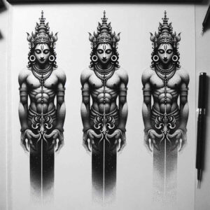 abstract-visage – tattoo design ideas free ai generated – realism-skin-texture – for-triceps – Gallery: faces-inkby-ai