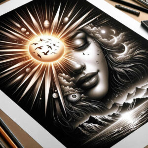 artistic-face – tattoo design ideas free ai generated – realism-delicate-highlight – for-behind-ear – Gallery: faces-inkby-ai
