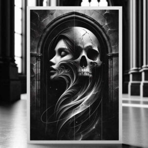 artistic-face – tattoo design ideas free ai generated – surrealism-vivid-hallucination – for-upper-thigh – Gallery: faces-inkby-ai