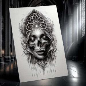 child-face – tattoo design ideas free ai generated – realism-minimal-grain – for-chest – Gallery: faces-inkby-ai