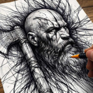 colored-face – tattoo design ideas free ai generated – neotraditional-rich-shading – for-shoulder – Gallery: faces-inkby-ai