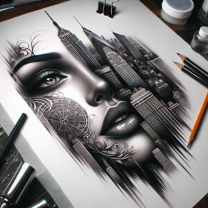 colored-face – tattoo design ideas free ai generated – realism-illusion-of-depth – for-toe – Gallery: faces-inkby-ai