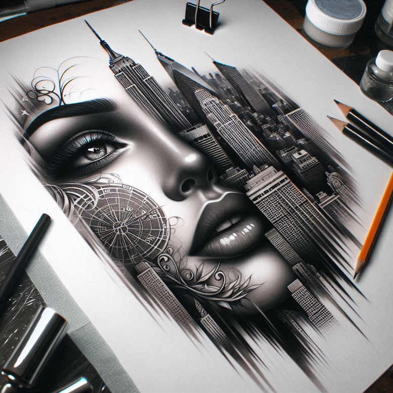 colored-face – tattoo design ideas free ai generated – realism-illusion-of-depth – for-toe – Gallery: faces-inkby-ai