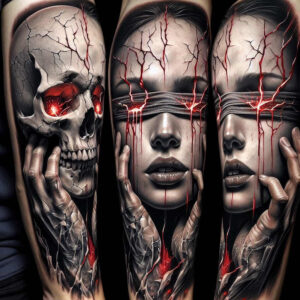 crowned-face – tattoo design ideas free ai generated – realism-true-skin – for-biceps – Gallery: faces-inkby-ai