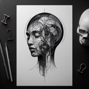 delicate-face – tattoo design ideas free ai generated – neotraditional-layered-fill – for-wrist-side – Gallery: faces-inkby-ai