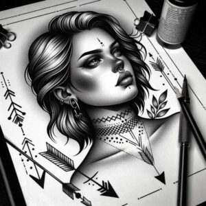 delicate-face – tattoo design ideas free ai generated – realism-true-to-life – for-fingers – Gallery: faces-inkby-ai