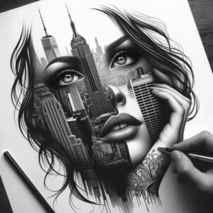 detailed-face – tattoo design ideas free ai generated – neotraditional-bold-color-blocks – for-fingers – Gallery: faces-inkby-ai