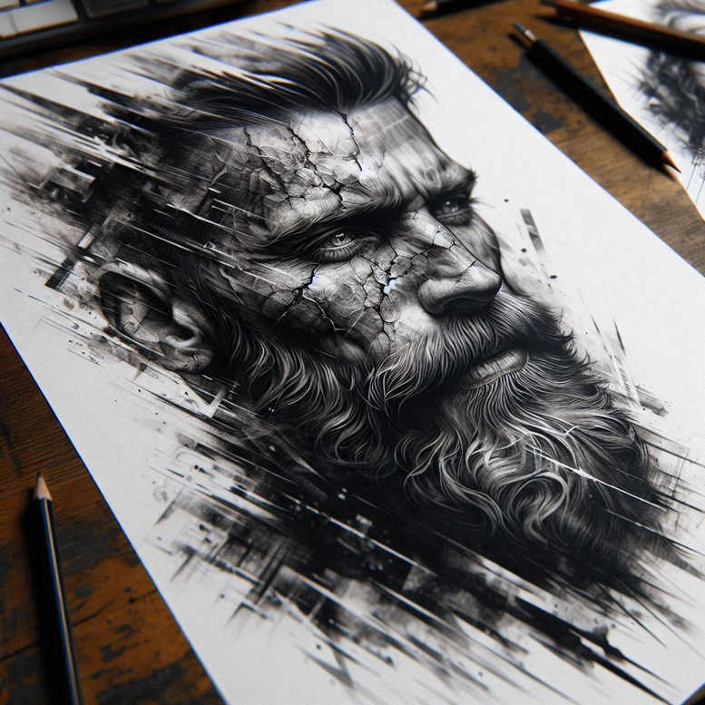 detailed-face – tattoo design ideas free ai generated – neotraditional-bold-color – for-triceps – Gallery: faces-inkby-ai