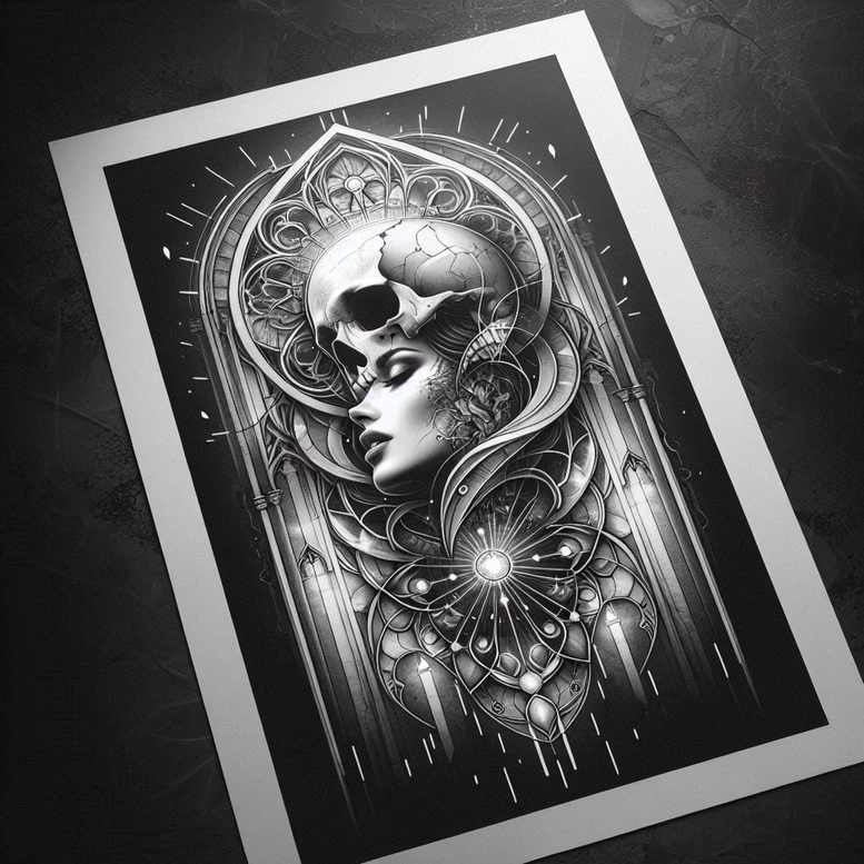 detailed-face – tattoo design ideas free ai generated – neotraditional-dynamic-color – for-arm – Gallery: faces-inkby-ai