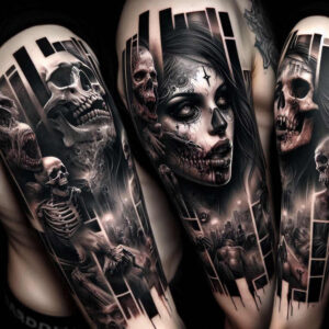 detailed-visage-for-men – tattoo design ideas free ai generated – neotraditional-artful-color – for-back – Gallery: faces-inkby-ai