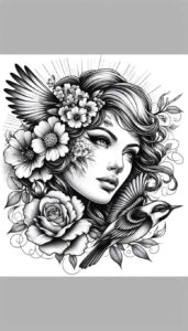 detailed-visage-for-men – tattoo design ideas free ai generated – neotraditional-bold-highlights – for-ankle – Gallery: faces-inkby-ai