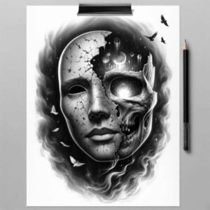 detailed-visage-for-men – tattoo design ideas free ai generated – realism-depth-illusion – for-upper-back – Gallery: faces-inkby-ai