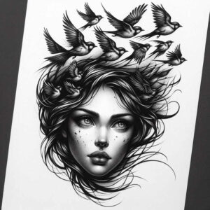 detailed-visage – tattoo design ideas free ai generated – realism-shadow-realism – for-back-of-neck – Gallery: faces-inkby-ai