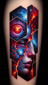 emotional-visage – tattoo design ideas free ai generated – neotraditional-clean-lines – for-fingers – Gallery: faces-inkby-ai