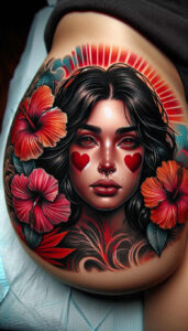 emotional-visage – tattoo design ideas free ai generated – surrealism-ethereal-glow – for-sternum – Gallery: faces-inkby-ai