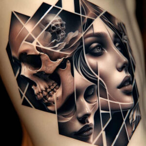 emotional-visage – tattoo design ideas free ai generated – surrealism-transcendent – for-biceps – Gallery: faces-inkby-ai