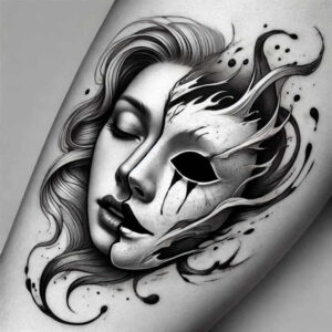 emotive-face – tattoo design ideas free ai generated – realism-realistic-contrast – for-abdomen – Gallery: faces-inkby-ai