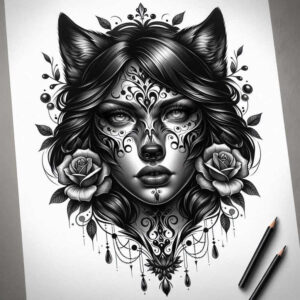 emotive-face – tattoo design ideas free ai generated – surrealism-fantasy-inspired – for-ankle – Gallery: faces-inkby-ai