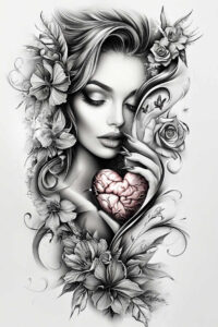 emotive-face – tattoo design ideas free ai generated – surrealism-melted-shapes – for-palm – Gallery: faces-inkby-ai