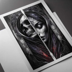expressive-face – tattoo design ideas free ai generated – realism-contrast-play – for-upper-arm – Gallery: faces-inkby-ai