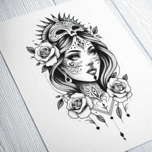 expressive-face – tattoo design ideas free ai generated – realism-skin-texture – for-sternum – Gallery: faces-inkby-ai