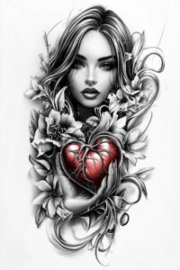 expressive-face – tattoo design ideas free ai generated – realism-smooth-gradients – for-back-shoulder – Gallery: faces-inkby-ai