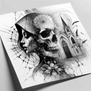 expressive-face – tattoo design ideas free ai generated – realism-transparent-layer – for-lower-thigh – Gallery: faces-inkby-ai