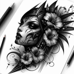 expressive-visage – tattoo design ideas free ai generated – surrealism-chromatic-aberration – for-wrist-side – Gallery: faces-inkby-ai