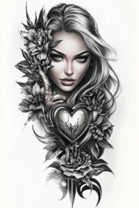 face-and-eyes – tattoo design ideas free ai generated – realism-real-ink-flow – for-inner-arm – Gallery: faces-inkby-ai