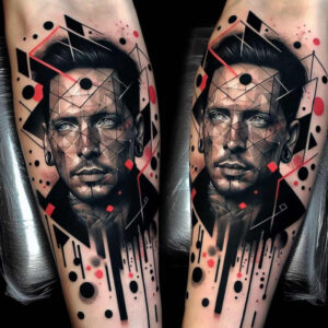 face-and-eyes – tattoo design ideas free ai generated – surrealism-timeless – for-inner-arm – Gallery: faces-inkby-ai