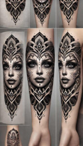 face-and-mouth – tattoo design ideas free ai generated – neotraditional-modern-classic – for-temple – Gallery: faces-inkby-ai