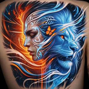 face-and-mouth – tattoo design ideas free ai generated – neotraditional-refined-lines – for-side-torso – Gallery: faces-inkby-ai