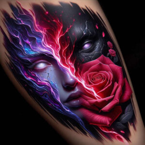 face-and-mouth – tattoo design ideas free ai generated – realism-illustrative-style – for-side – Gallery: faces-inkby-ai