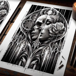 face-and-mouth – tattoo design ideas free ai generated – realism-refined-highlights – for-arm – Gallery: faces-inkby-ai