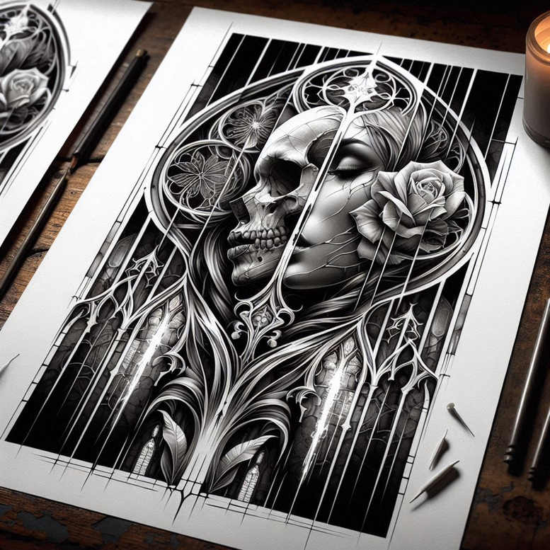 face-and-mouth – tattoo design ideas free ai generated – realism-refined-highlights – for-arm – Gallery: faces-inkby-ai