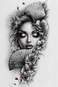 face-and-mouth – tattoo design ideas free ai generated – surrealism-fantastical-elements – for-inner-arm – Gallery: faces-inkby-ai