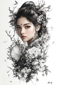 face-with-eyes – tattoo design ideas free ai generated – realism-photo-like-tattoo – for-upper-thigh – Gallery: faces-inkby-ai