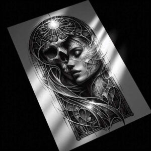 face-with-eyes – tattoo design ideas free ai generated – surrealism-fluid-motion – for-spine – Gallery: faces-inkby-ai