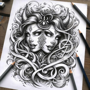 face-with-eyes – tattoo design ideas free ai generated – surrealism-unreal-light – for-chest – Gallery: faces-inkby-ai