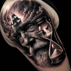 face-with-halo – tattoo design ideas free ai generated – realism-hyper-realistic – for-hip – Gallery: faces-inkby-ai