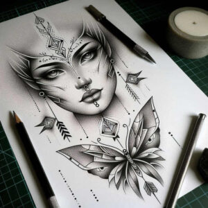 face-with-halo – tattoo design ideas free ai generated – realism-photo-realistic – for-wrist – Gallery: faces-inkby-ai